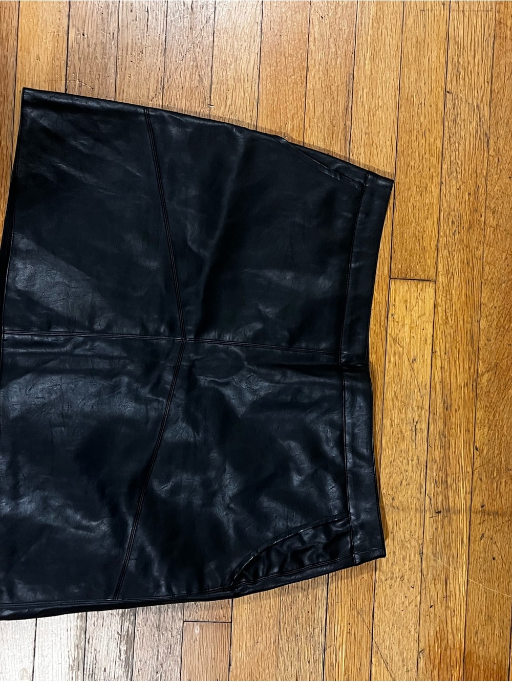 Altar'd State Black Faux Leather Mini Skirt